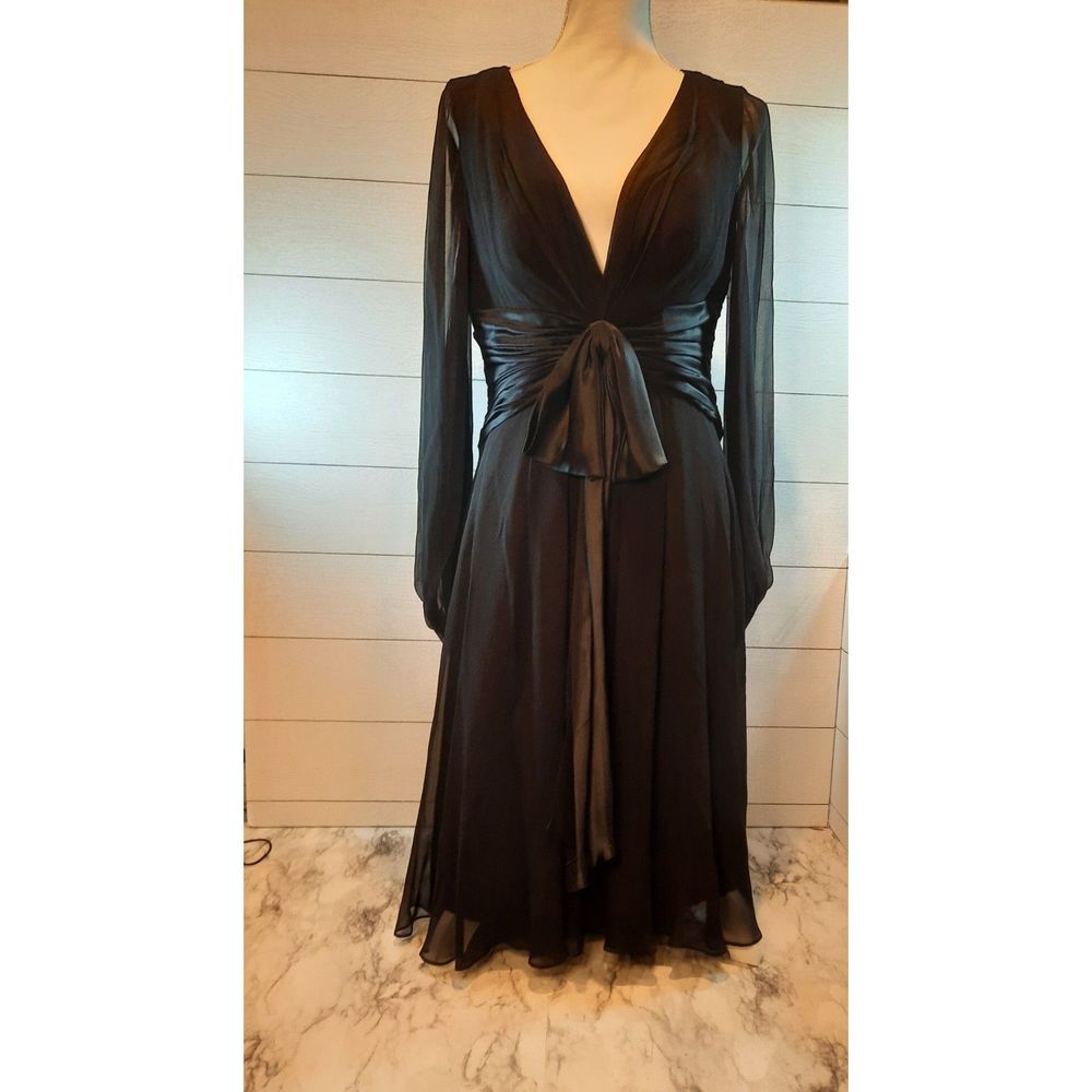 Maggy London Black Longsleeve Dress Womens Sz 10